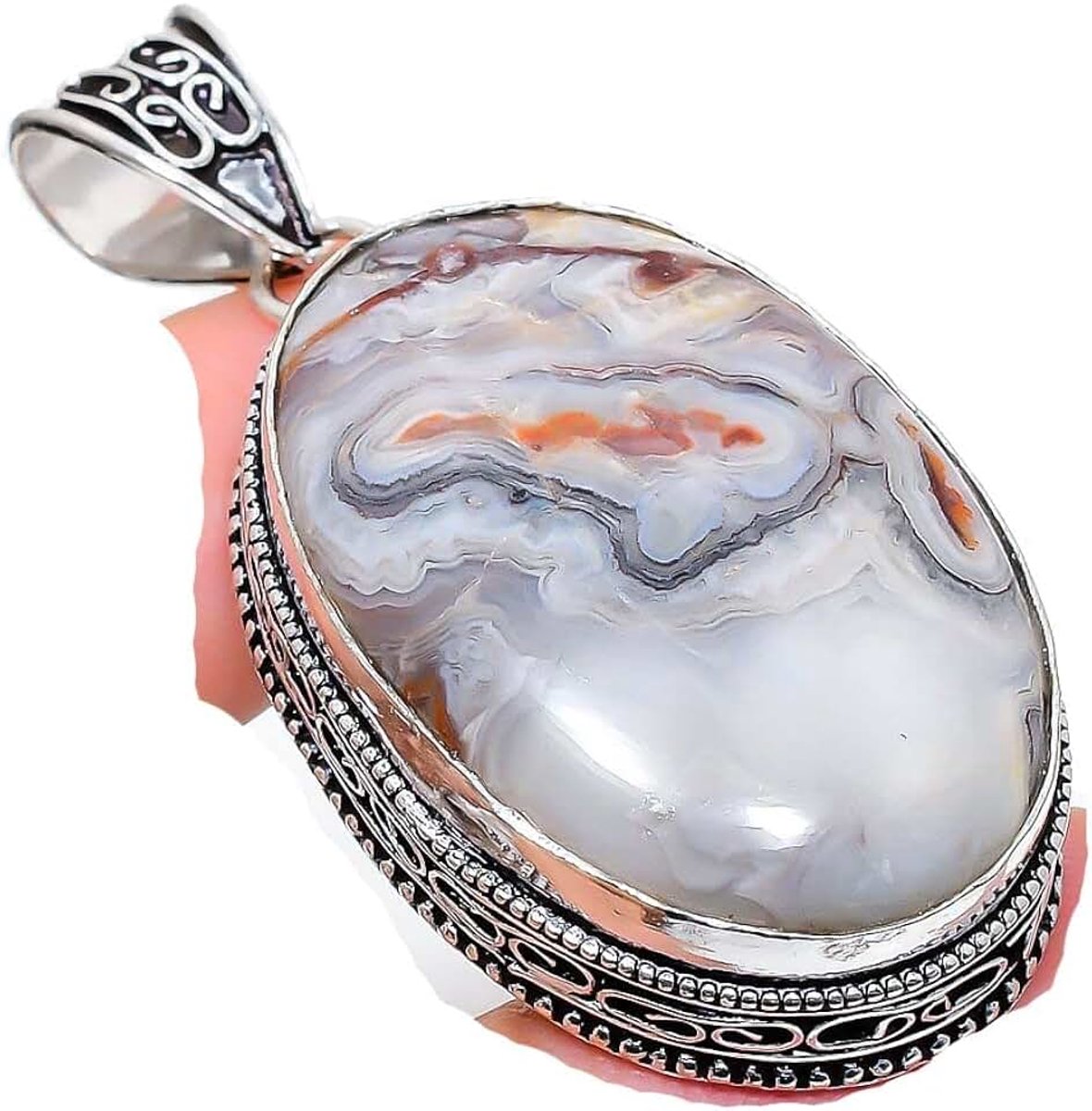 Handmade Pendant 2" Long For Girls Woman's Sterling Silver Plated Jewelry From Kashish