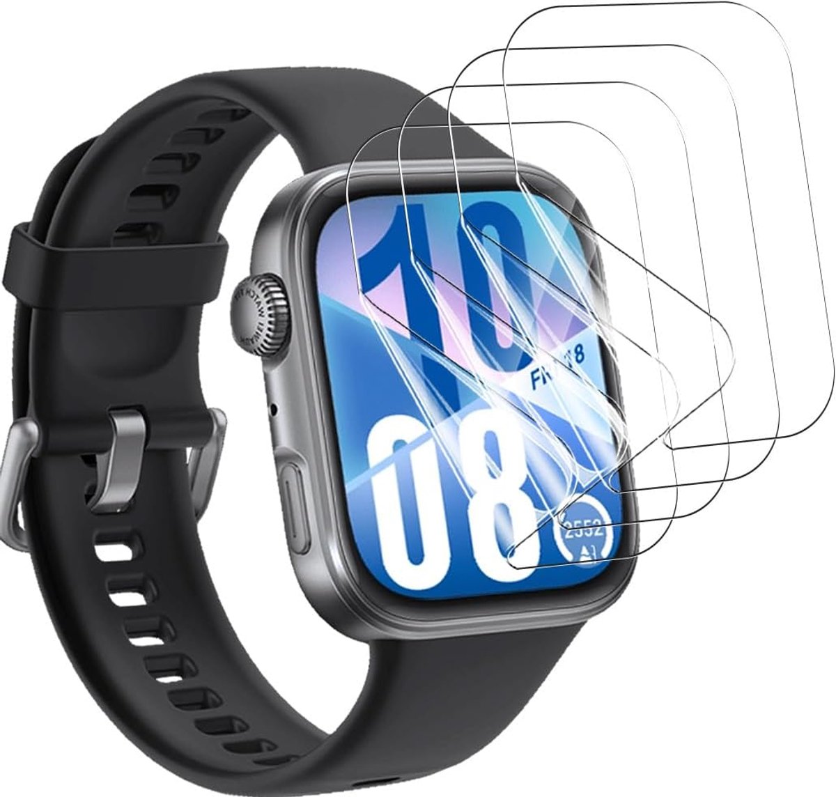 4 stuks flexibele displaybeschermfolie voor Huawei Watch Fit 4, hoge definitie, krasbestendig, volledige afdekking, displaybescherming voor Huawei Watch Fit 4, zachte TPU-folie