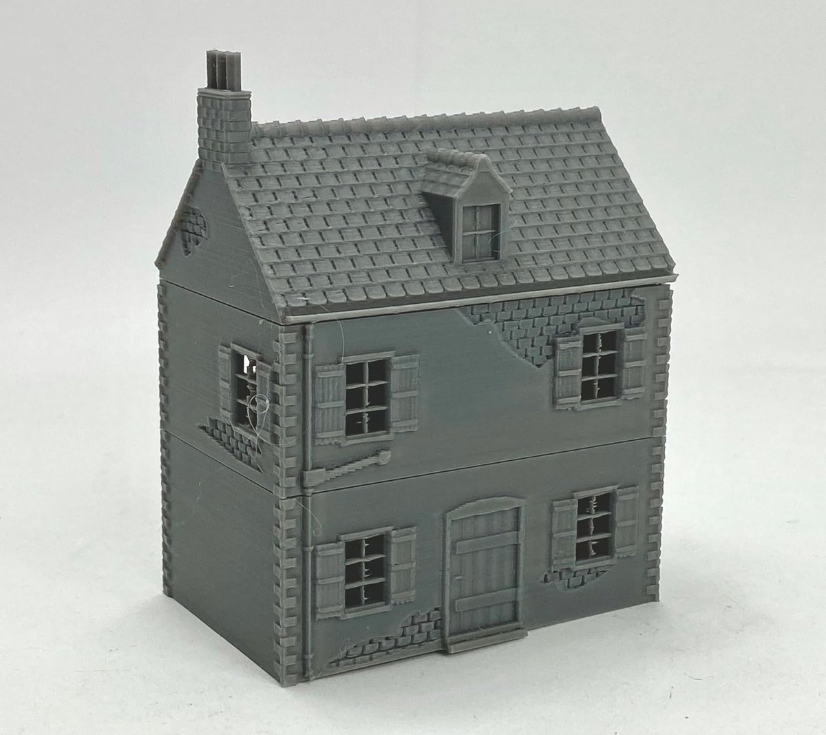 Dorpshuis DS-T1, 3D-gedrukt tabletop terrein, modulair design, PLA-materiaal, 28 mm schaal, voor historische wargames en diorama's (15 mm)
