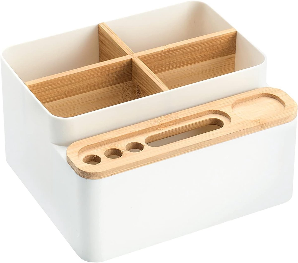 Bureau-organizer, opbergdoos van hout, multifunctionele pennenhouder, afstandsbediening-organizer voor scharen, cosmetica, mobiele telefoon