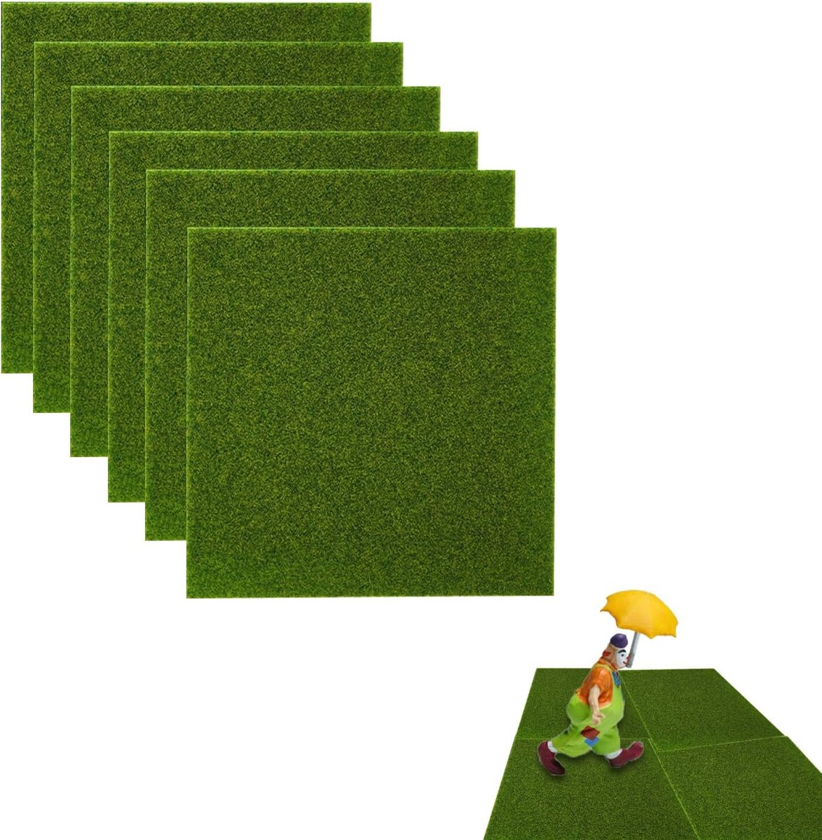 Kunstgras, kabouter gazon, tapijt voor miniatuur mos tuin, 15 x 15 cm, simulatiedesign, handgemaakte doe-het-zelf landschapsarchitectuur, geschikt voor miniatuurlandschapsdecoratie