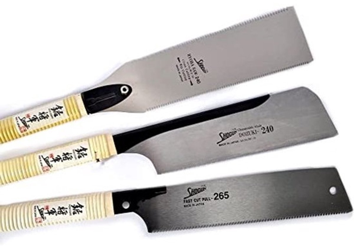 Set van 3 Traditionele Japanse Zagen 240mm voor Houtbewerking