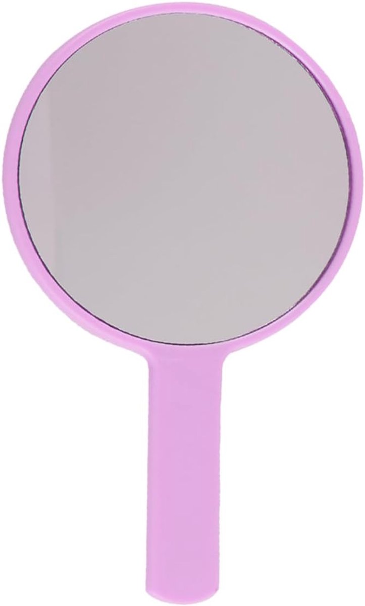 Ronde handspiegel met handvat, draagbare doe-het-zelf cosmetische spiegel voor dagelijkse make-up voor dames en paarse verzorging