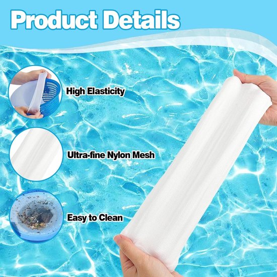 20 Stuks Skimmer Sokken Zwembad 55 cm, Zwembad Filter Sokken van Fijn Nylon Net, Herbruikbaar voor Bladeren, Haren, Insecten, Pollen, Vuil en Kleine Deeltjes — afbeelding 2