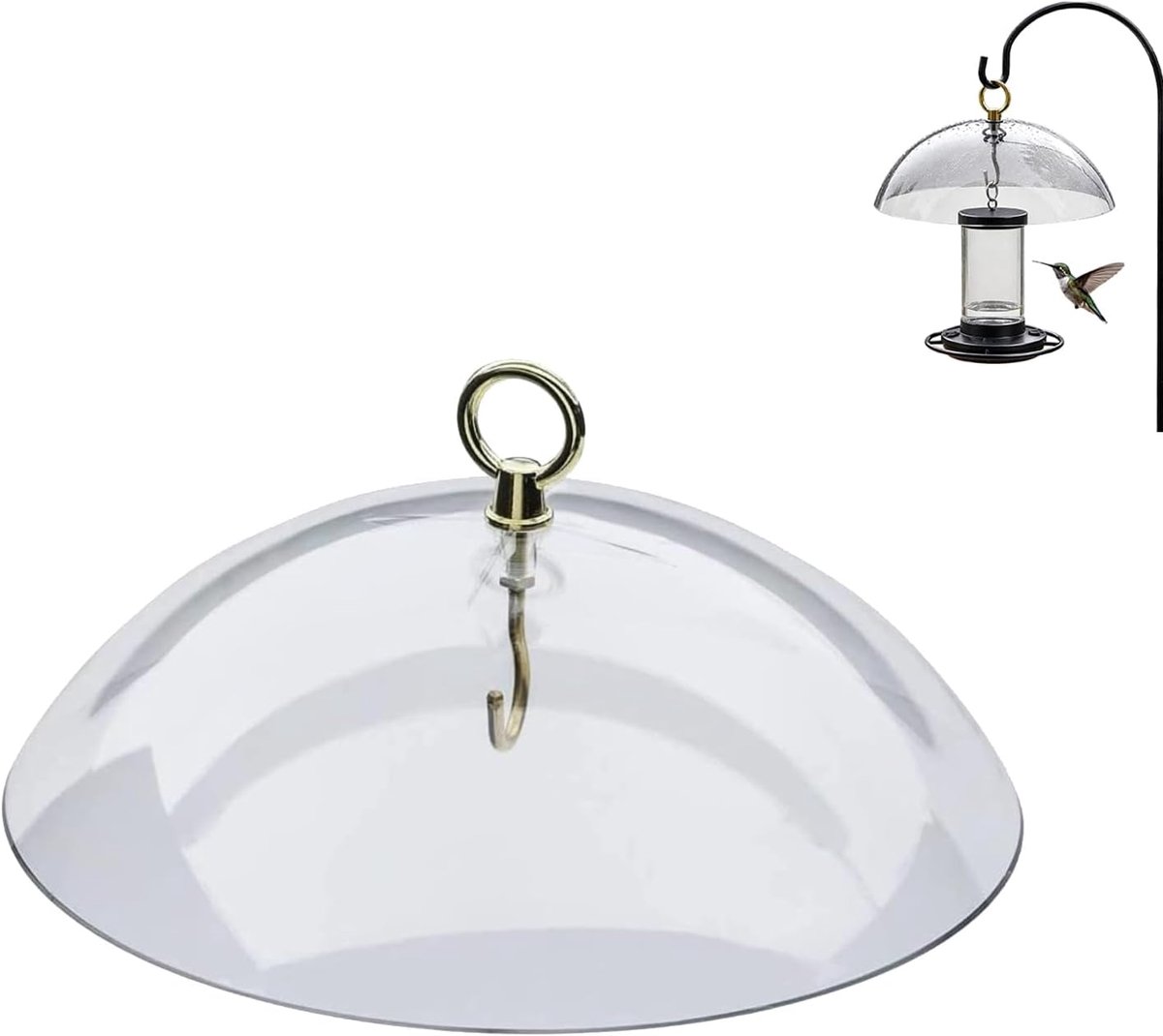 Beschermhoes voor kolibrievoeder - Afscherming voor kolibrievoeder - Hangende regenhoes - Geschikt voor vogelvoeders - Beschermhoes tegen eekhoorns en kolibries - Transparant - 26*26*8 cm