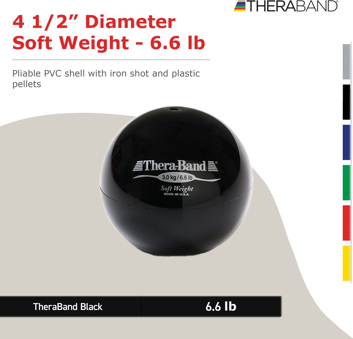 Thera band Soft weights 3.0kg zwart