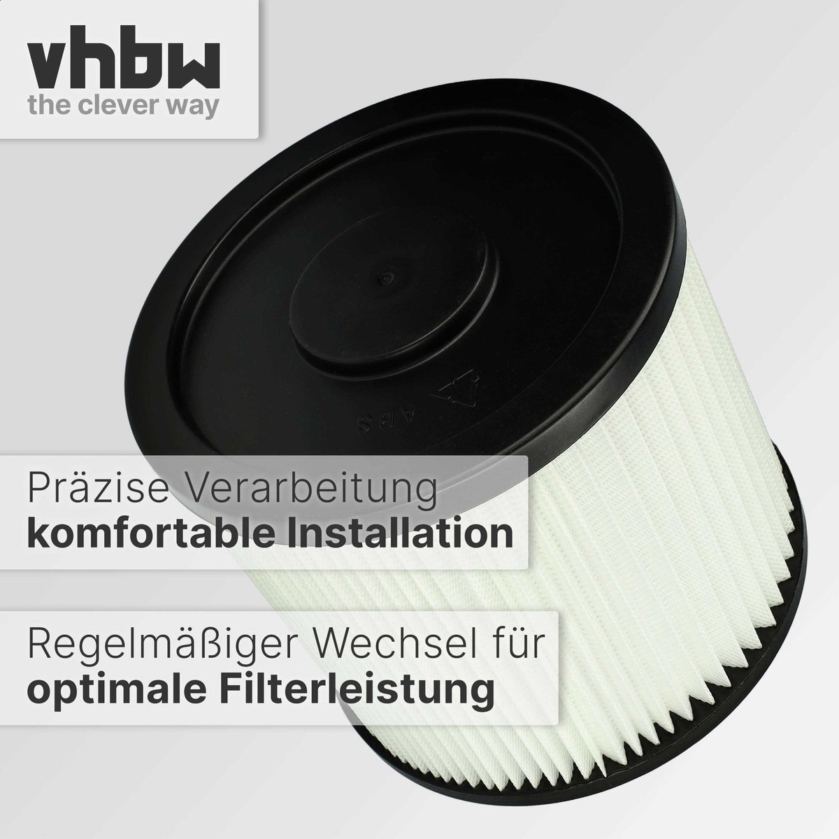 vhbw vouwfilter, compatibel met Rowenta RU 04, RU 01, RU34, Bully, RU35, RU 05, RU37, RU 03, RU36, RU33 stofzuigers – patroonfilter, zwart-wit