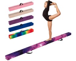 COSTWAY Evenwichtsbalk voor kinderen, 240 cm, inklapbaar, gymnastiekbalk met draaggreep en antislip bodem, gymnastiekbalk, balansbalk voor thuis