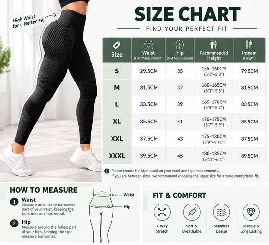 Deze compressielegging voor dames heeft een anti-cellulitiswerking, 3D-technologie, een hoge taille. De legging is ontworpen om je figuur te vormen en is geschikt voor hardlopen, fitness en yoga - Donkergrijs XXL. — afbeelding 3