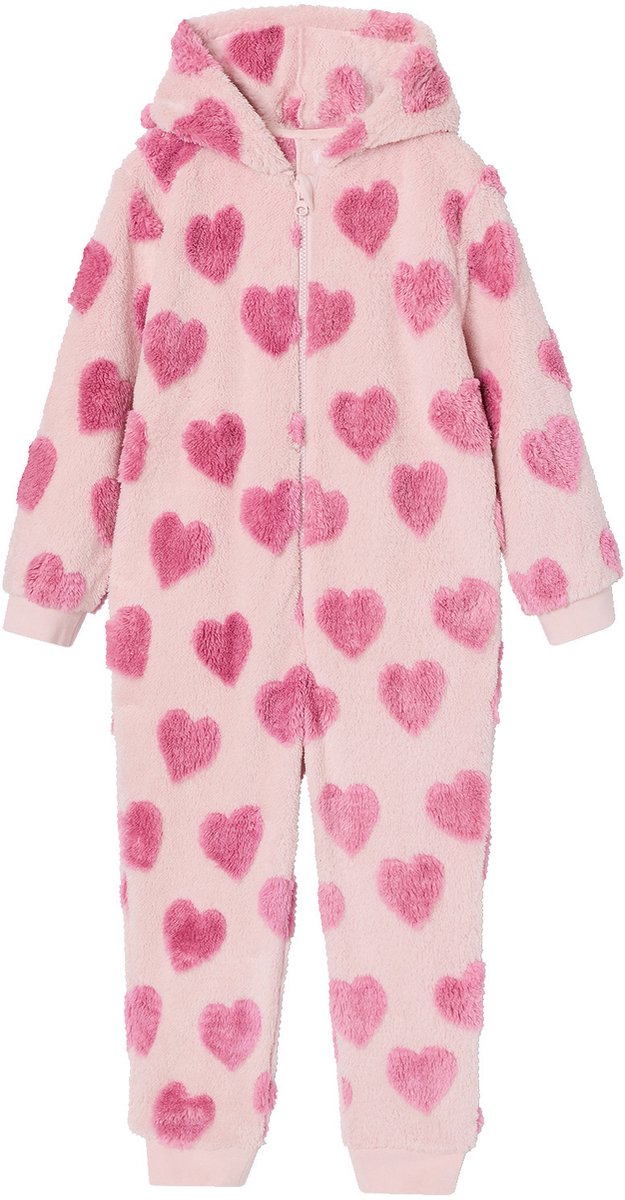 vertbaudet Meisjespyjama onesie snoepjesroze