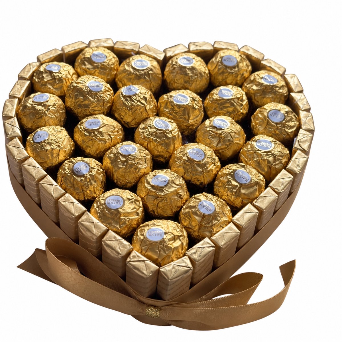 Nina’s Giftshop® Chocolade Hart – Ferrero Rocher & Merci – Handgemaakt Cadeau voor Haar & Vrouw – Valentijn, Verjaardag