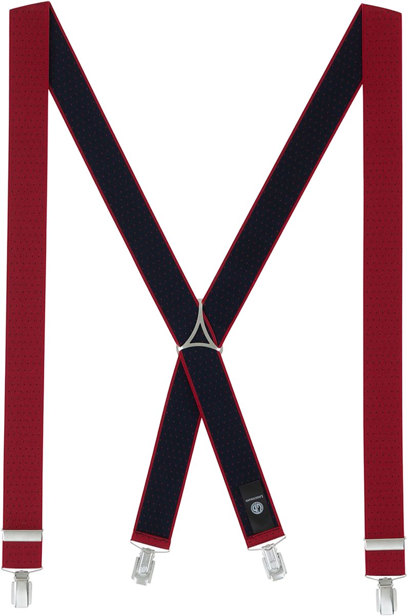 LINDENMANN heren bretels X-vorm - rood gestipt