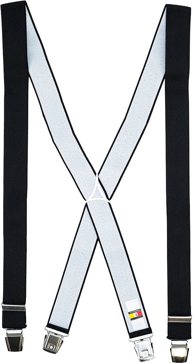 LINDENMANN heren bretels met extra sterke clips X-vorm - zwart