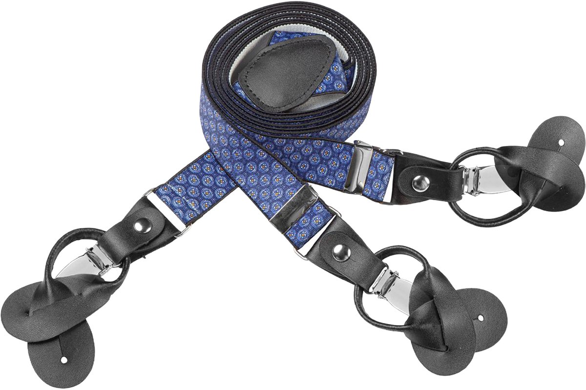 LINDENMANN heren bretels Y-vorm - blauw dessin