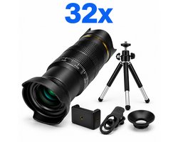 32x Telefoon Camera Lens - 3-in-1 Professioneel - Statief - Zwart