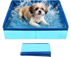 Baignoire pour chat – Piscine pliable pour chat – Mini-piscine pour chats et chiens – Pataugeoire pour animaux de compagnie – Plaisir de la baignade estivale – 50 x 50 x 10 cm