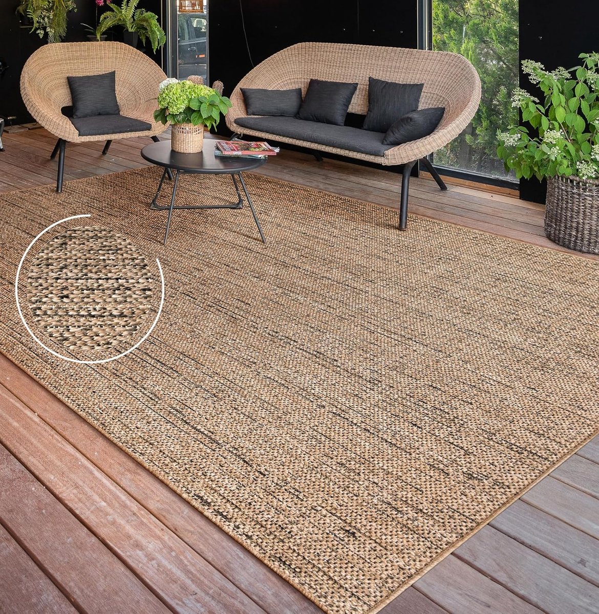 Home Buiten Vloerkleed Tapijt Voor Binnen En Buiten Balkon Terras Keuken Tapijt Wasbaar In Wasmachine Boho Eenkleurig, Maat:80x150 cm, Kleur:Beige