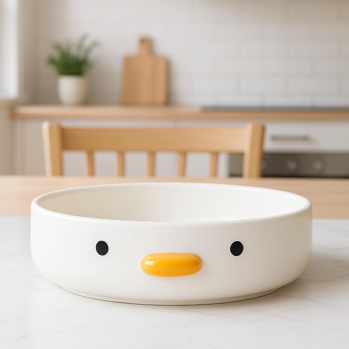 Leuke en grappige Chick Salade Bowls, Grappige Eend Salade Bowl 16cm, Handgemaakte Geglazuurde Chick Veiligheid Keramiek, Grote Noedel Bowls