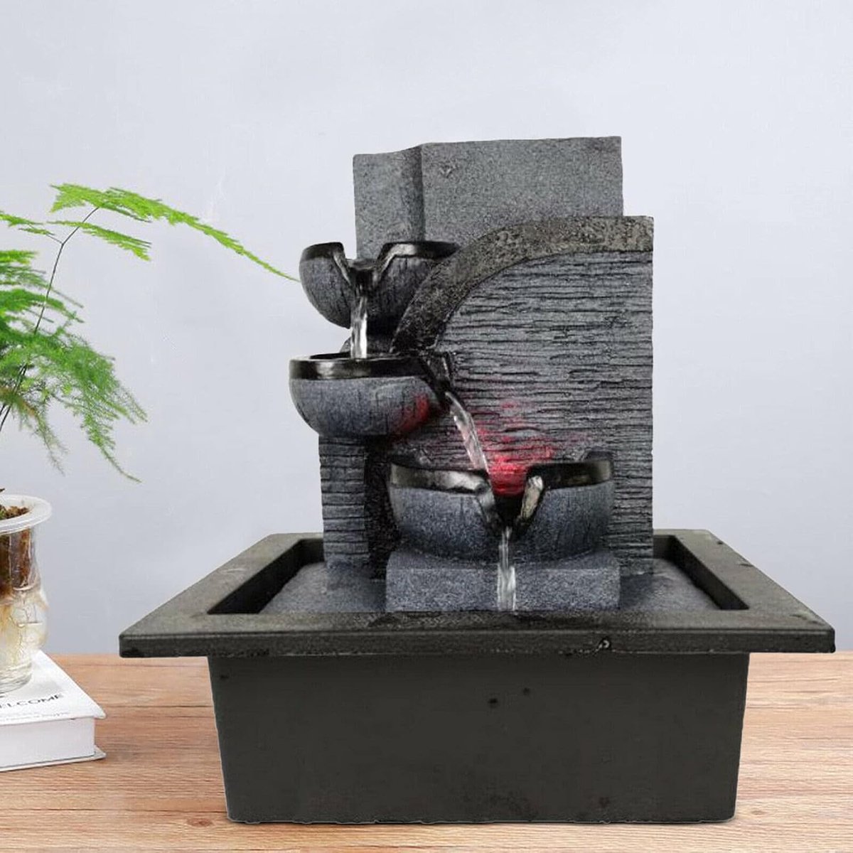 Stromend water decors kamerfontein waterval fontein decor waterlandschap Feng Shui ornament voor indoor thuis kantoor desktop decoratie