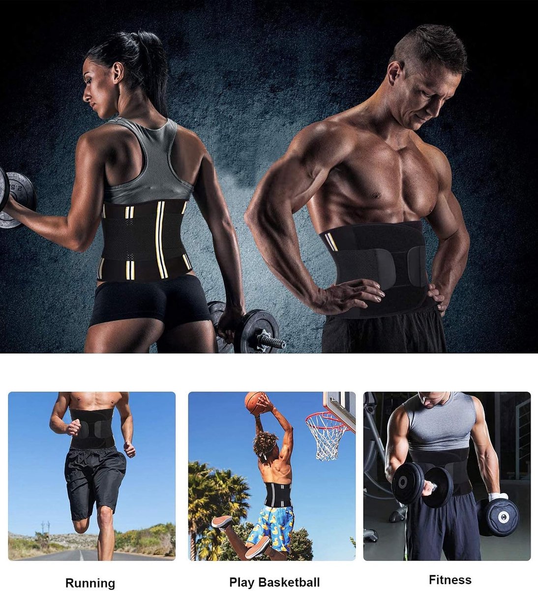 Buikafslankgordel voor heren, verstelbare riem voor de lendenwervelkolom, van neopreen, training, waist trimmer belt om af te vallen