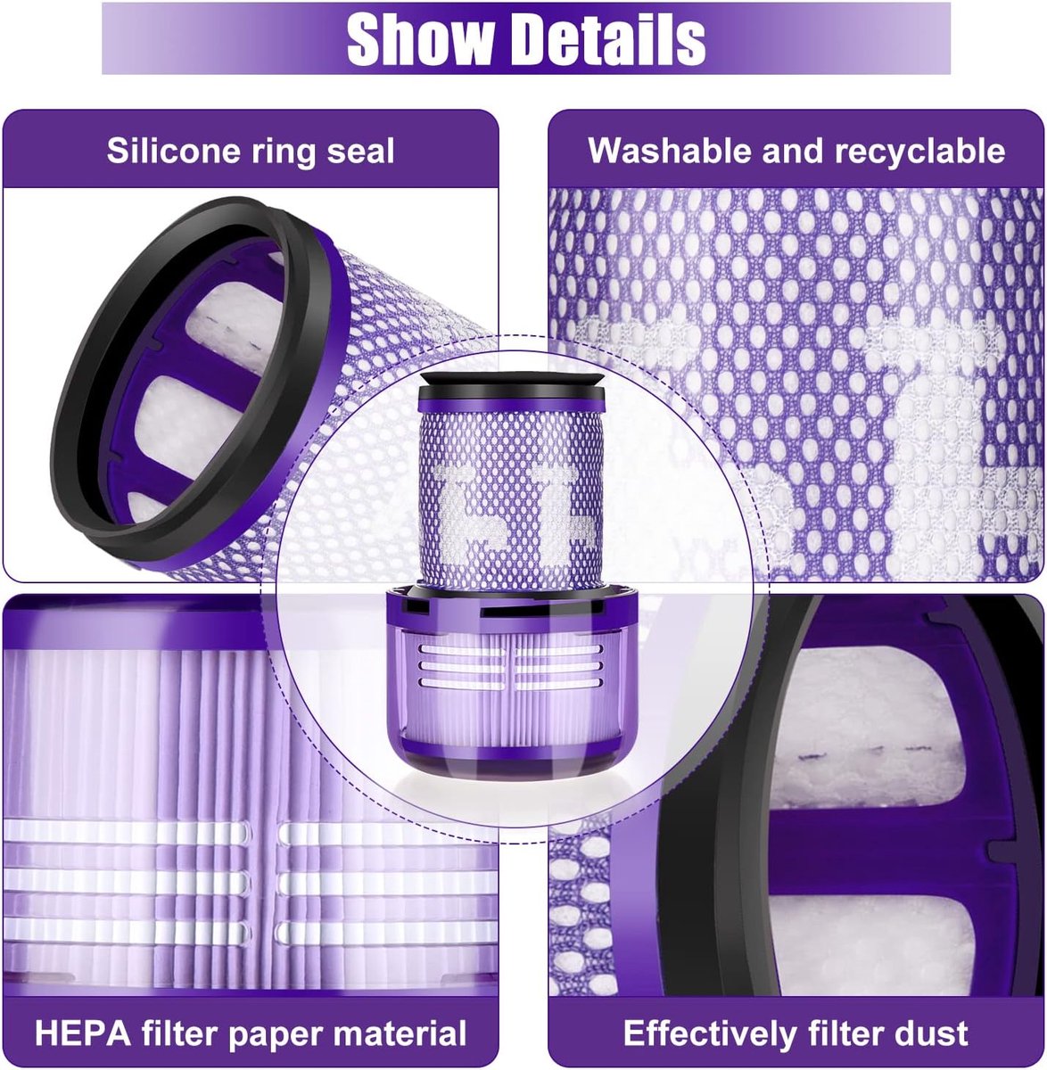 Filter voor Dyson V12 SV34 SV35 Detect Slim Absolute Extra Total Clean