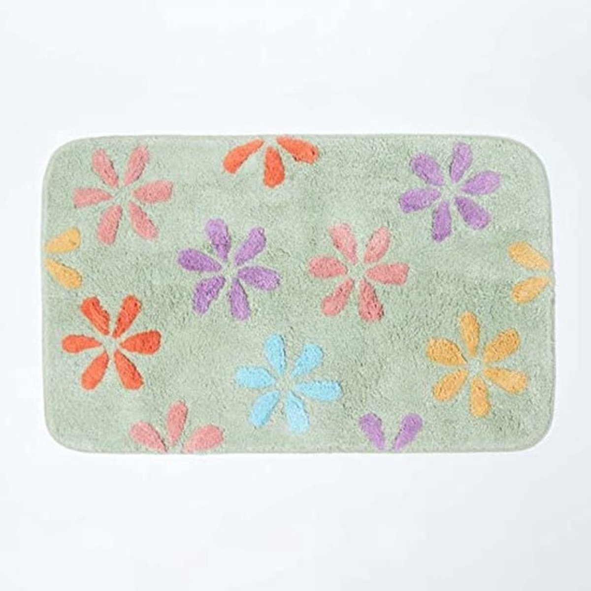 Zachte Super Absorberende Badmat met Bloempatroon - Pastelkleuren, 50 x 80 cm, Antislip