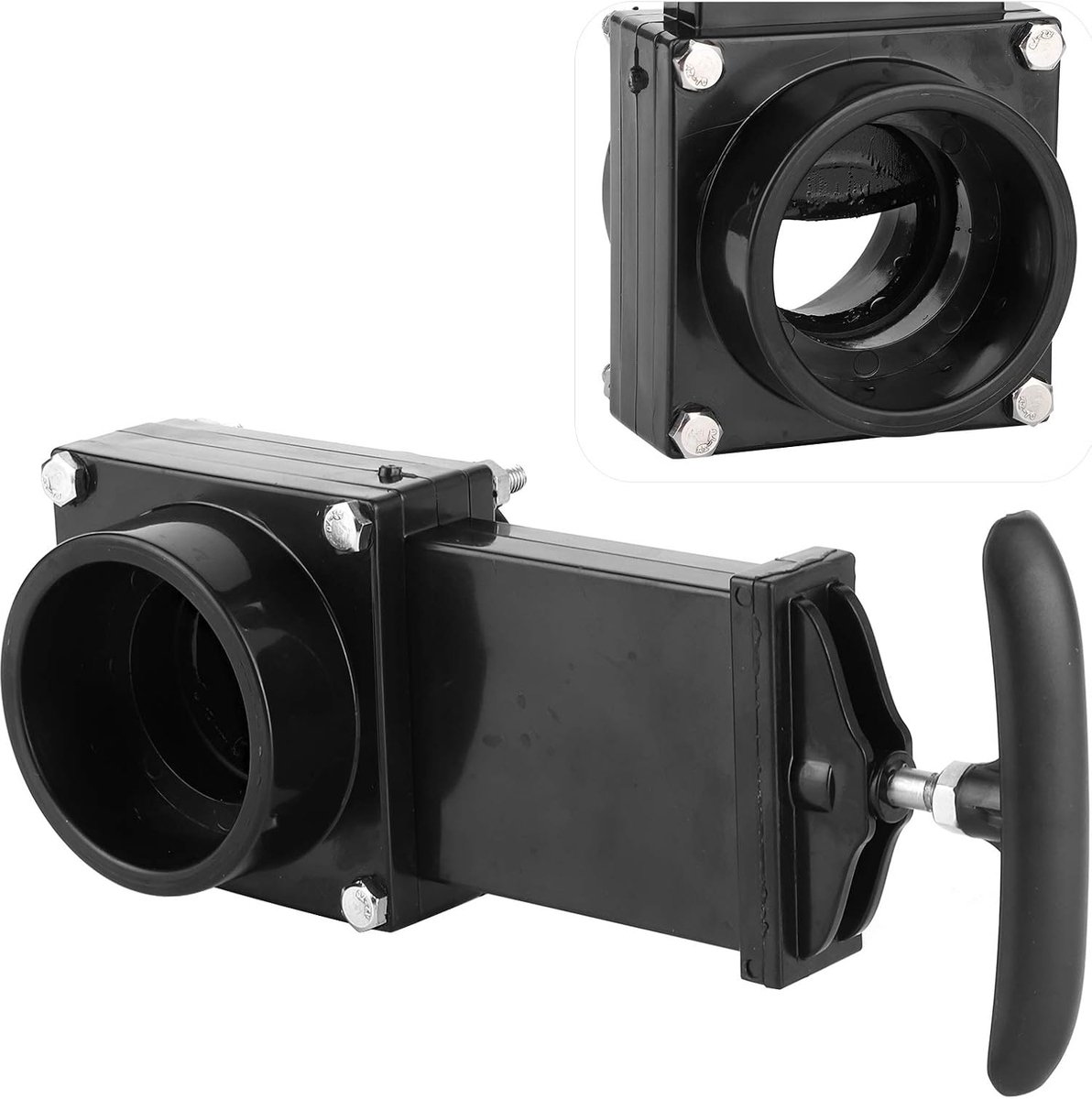 Afvalklep, ABS materiaal, 50mm RV afvoerklep voor caravan, outdoor accessoires, zwart