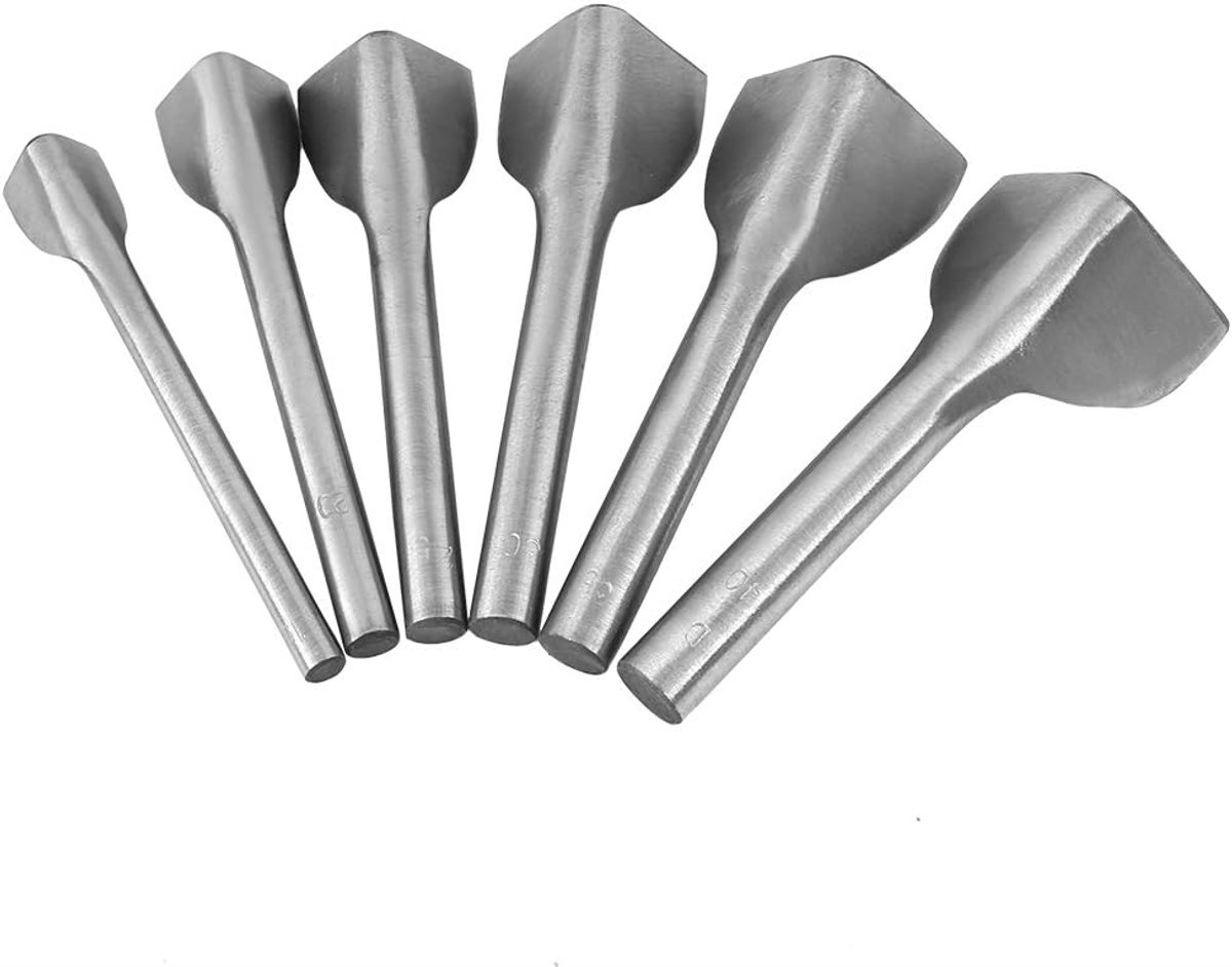 Cutter Punch, 6 Stks/set 15-40mm DIY Lederen Carft V-Vorm Punch Belt End Cutter, lederen knutselgereedschap, lederen naaigereedschap