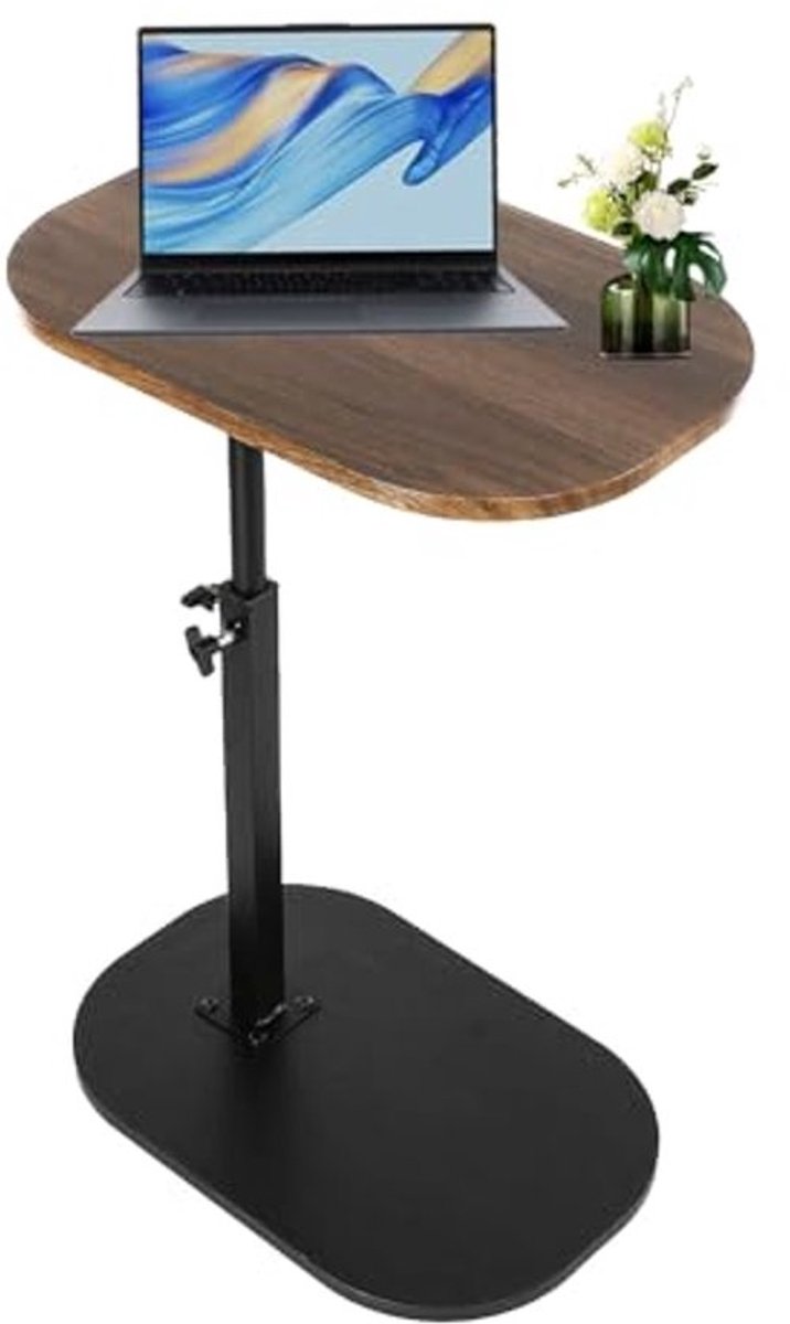 Verstelbare C-vormige bijzettafel met draaibaar tabletop voor moderne interieurs