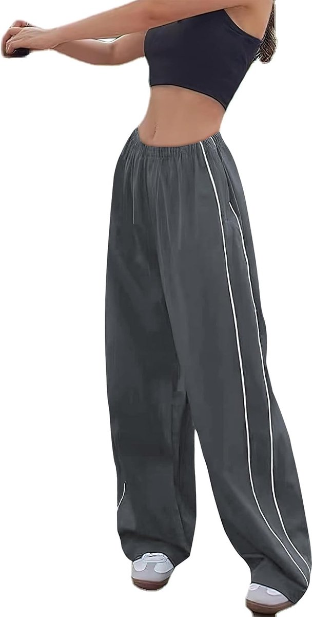 Track Pants dames parachute broek Y2k broek baggy cargobroek wijde pijpen track pants vintage baggy broek voor vrouwen streetwear elastische taille vrijetijdsbroek broek