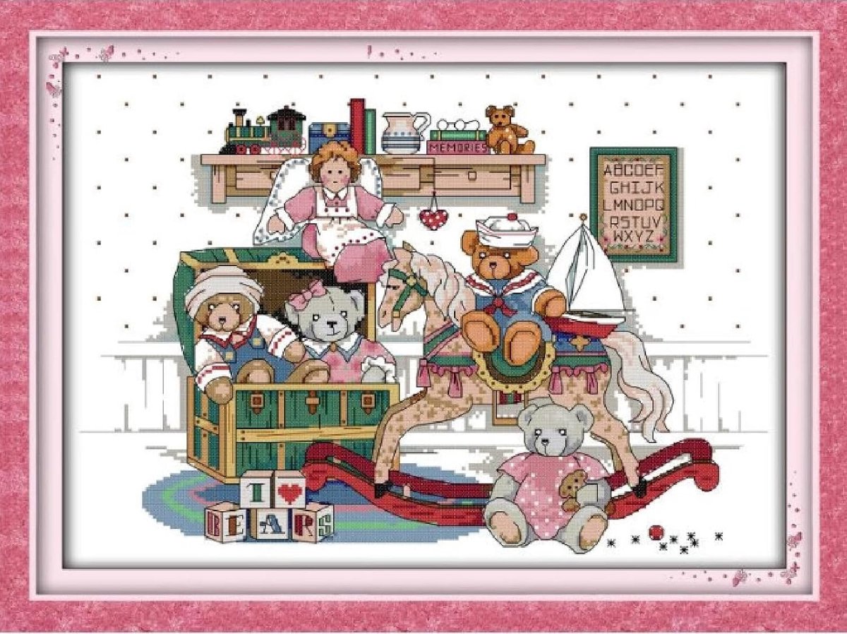 Borduurpakketten voor volwassenen kinderen, speelgoed in de kamer, 11CT volledige reeks van beginners borduurkits-kleurdraden en gereedschaps-woondecoratie festivalgeschenken 40,6 * 50,8 cm