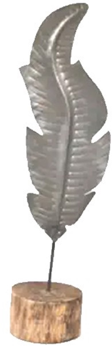 Woodart - Metalen veer op houten voet - maat S - 47x15 cm - metaal