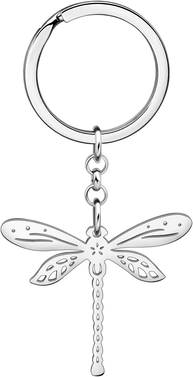 18K Vergulde Dragonfly Sleutelhanger Lente Zomer Insecten Sleutelhanger Decor Voor Vrouwen Auto Portemonnee Sleutelgeschenken