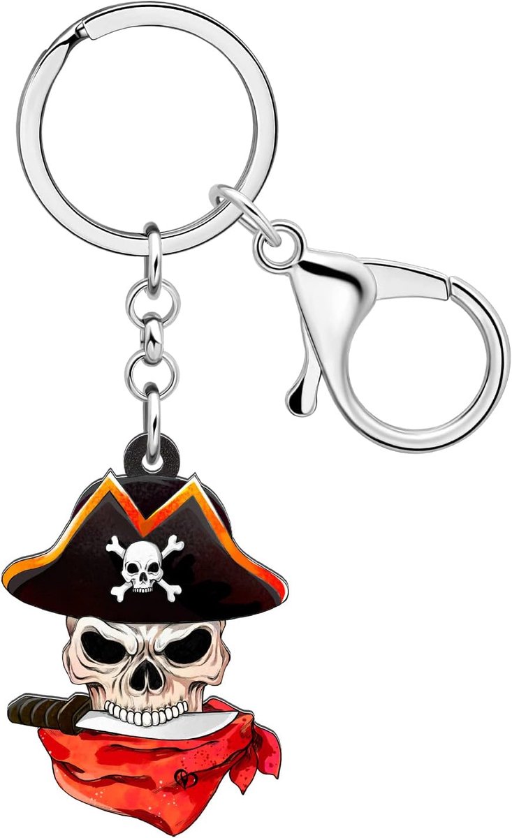 Gothic Piraat Schedel Sleutelhanger,Cool Spullen Goth Accessoires Halloween Geschenken Voor Vrouwen Tieners Tas Portemonnee Sleutel Charms