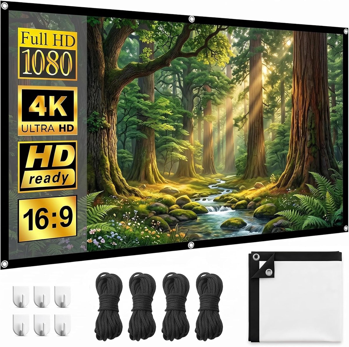 84 inch, 16:9 HD projectiescherm opvouwbaar voor thuisbioscoop