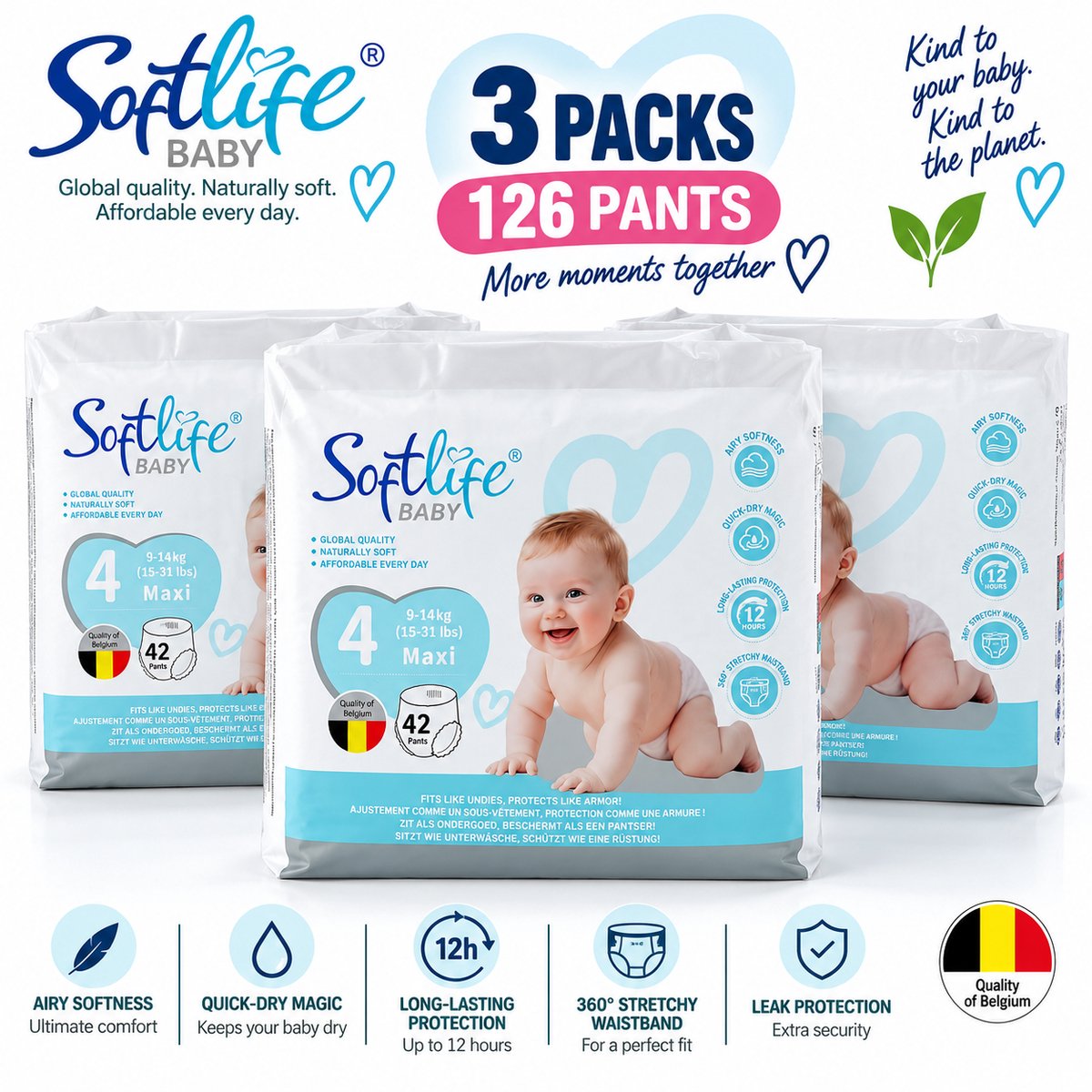Softlife luierbroekjes maat 4 | 42 stuks