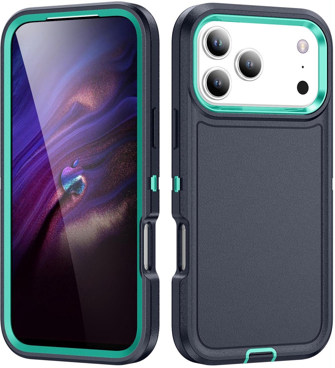 Mobigear Hoesje geschikt voor Apple iPhone 18 Pro Telefoonhoesje Hardcase | Mobigear Rugged Backcover Shockproof | Schokbestendig iPhone 18 Pro Telefoonhoesje | Anti Shock Proof - Blauw