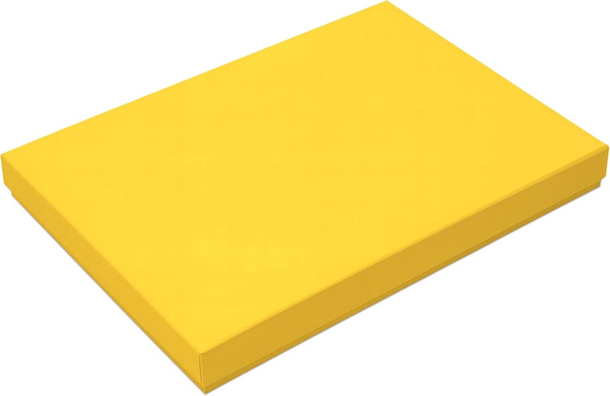 1 x DIN A4, hoogwaardige geschenk- en opbergdoos, 30,2 x 21,3 x 2,1 cm, honinggeel, stevig karton van 650 g/m²