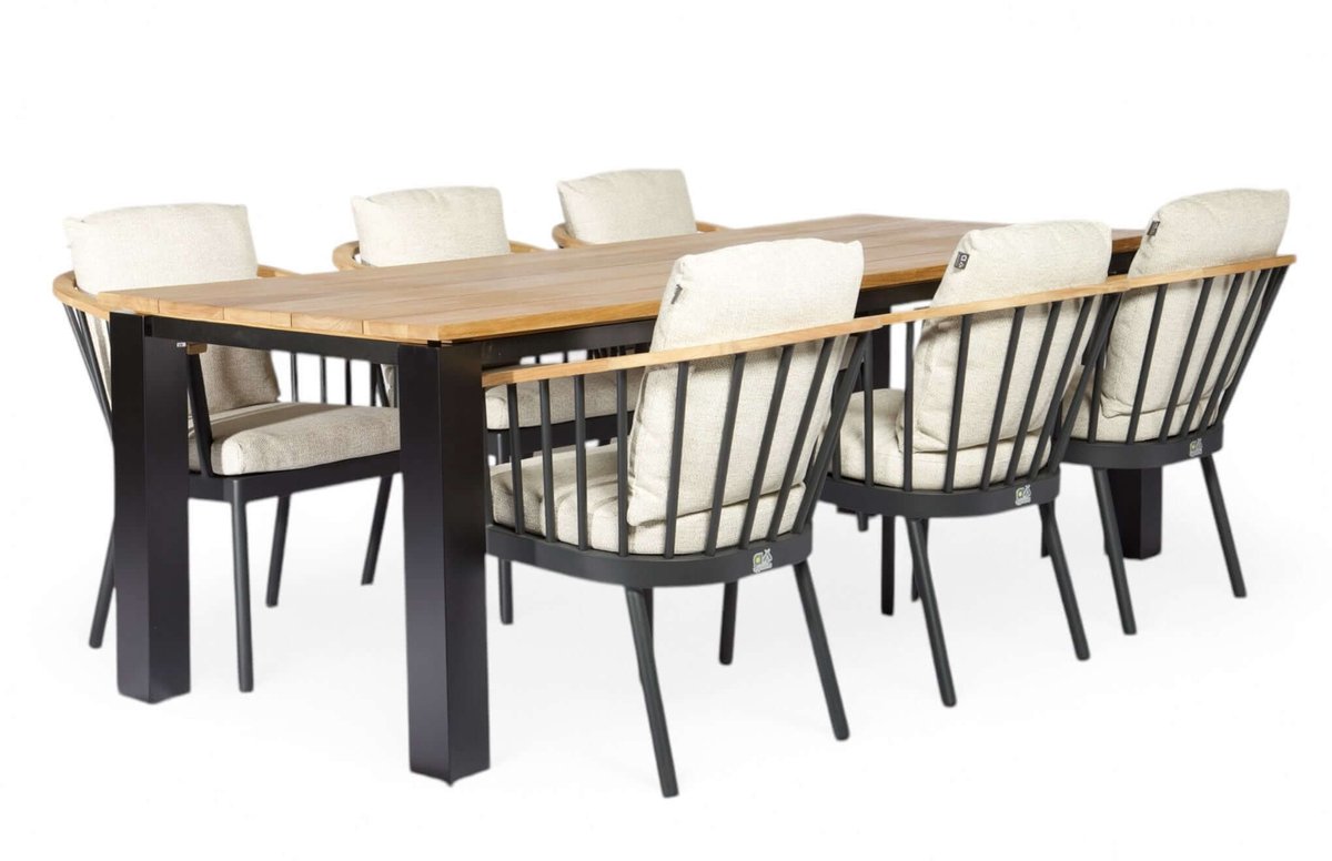 Apple Bee Condor/Luuk Tuinset 240 cm | 6 Persoons | Black & Teak
