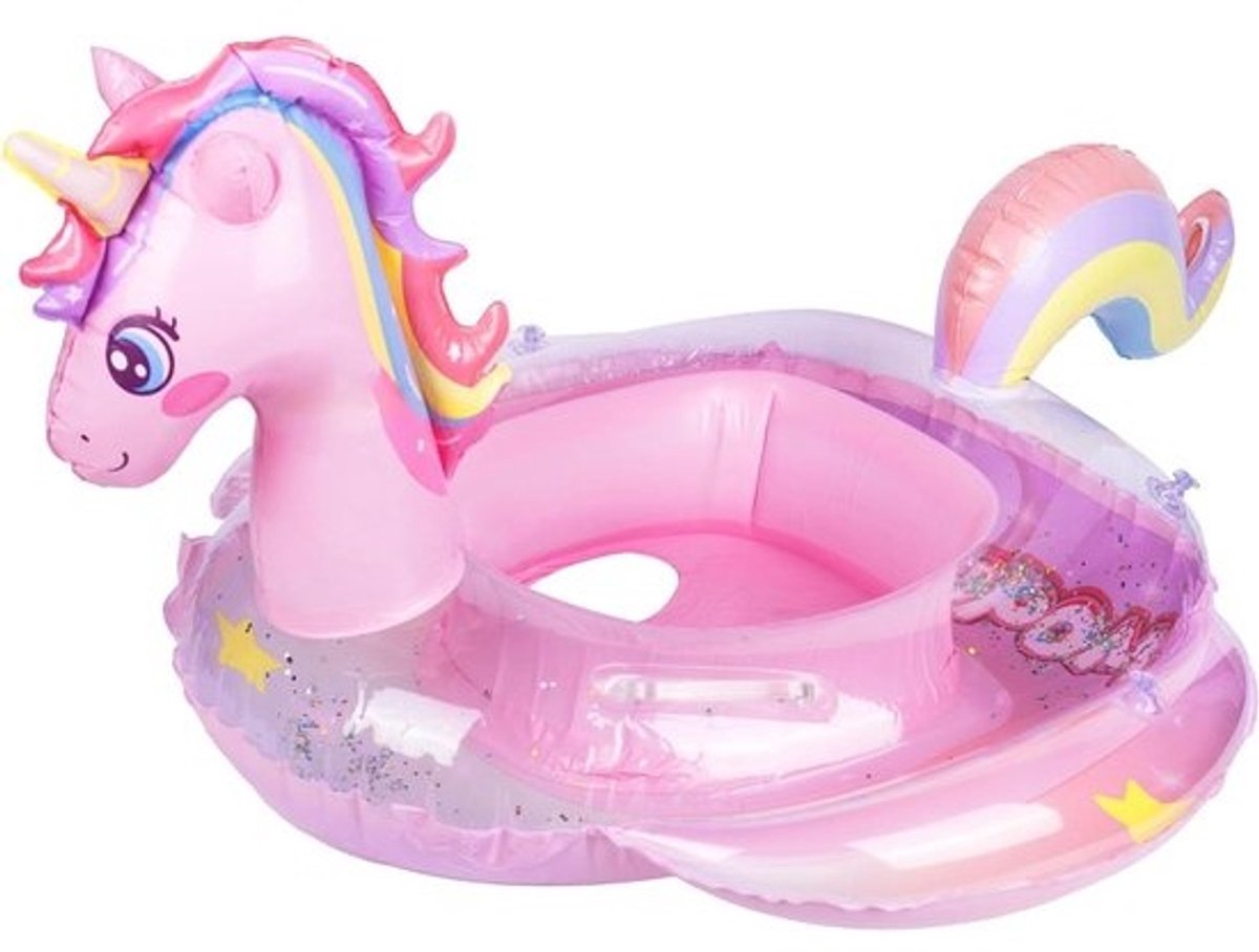 Opblaasbare Zwemring voor Baby's en Peuters van 6-36 Maanden met Zitje, Geschikt voor Meisjes en Jongens, Ideaal voor Zwembad en Strand (Roze Eenhoorn)