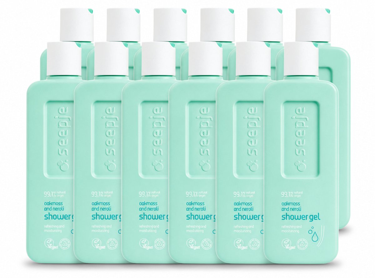 12 x Seepje - Douchegel - Hydraterend & Verfrissend - Eikenmos en Neroli - 300 ml - Voordeelverpakking - 12 stuks