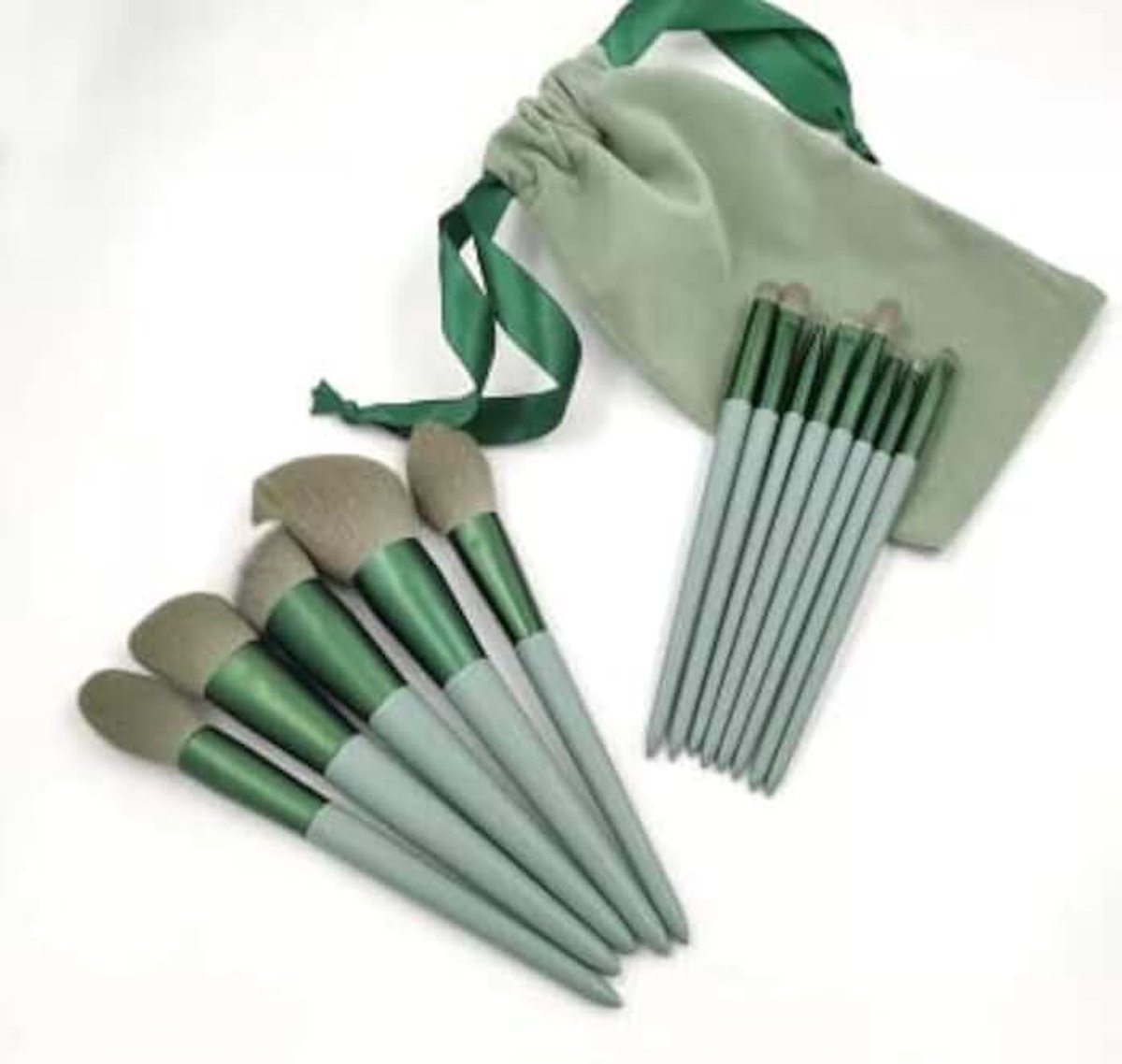 Make-upkwastenset, premium make-upkwasten voor gezicht, make-upkwasten voor oogschaduw (groen)