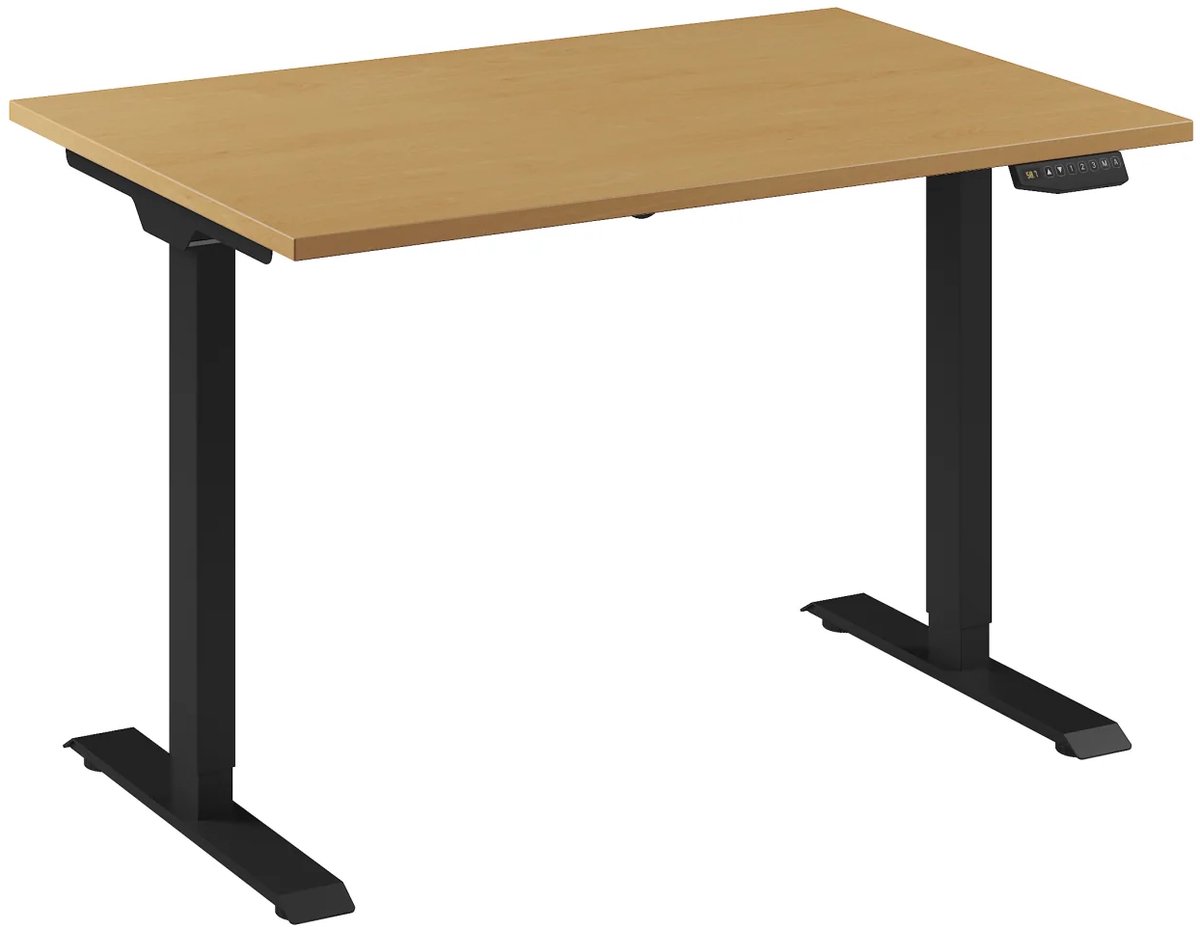 Bureau Adjust 1 Plus QA 120x80 Zwart/Beuken