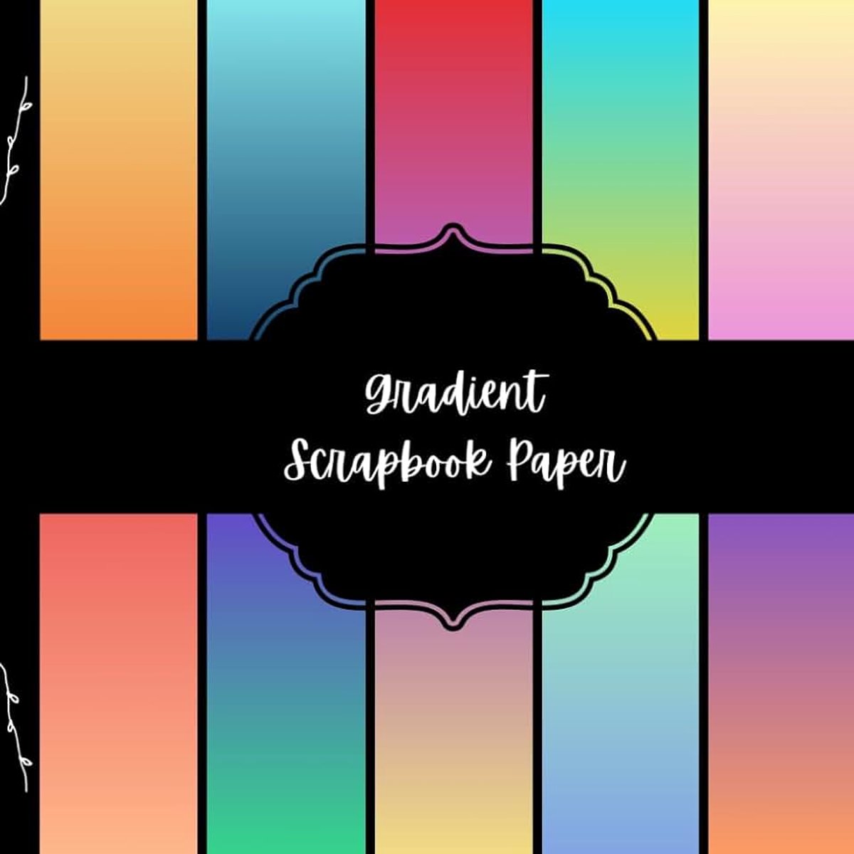 Scrapbook Paper, Ombre Junk Journal Paper, Colorful Decorative Paper, DIY Projects, Origami, Collage Sheets, Decoupage Paper, 10 Designs, Double Sided