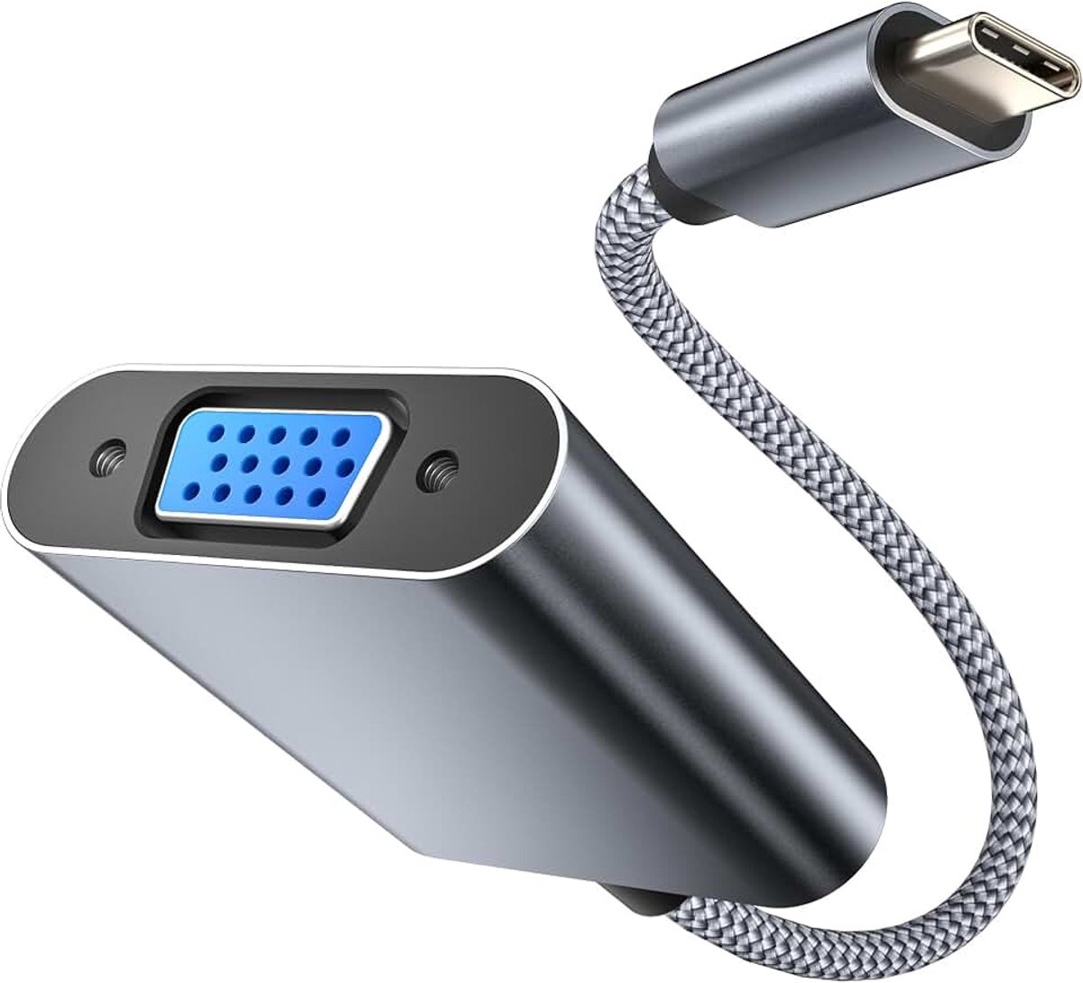 USB C naar VGA Adapter voor iPhone 17 16,USBC-naar-VGA-kabeladapter | Type C Thunderbolt 4 Naar Video Adapter Voor Chromebook MacBook Pro Monitor,Mac Air,iPad,Dell,Surface,HP,Apple 16 15 Max P