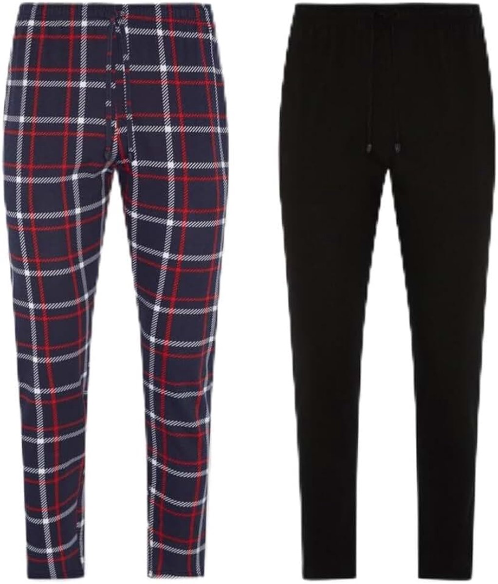 London 2-pack Soft Touch Pyjamabroek Heren, marineblauw, L