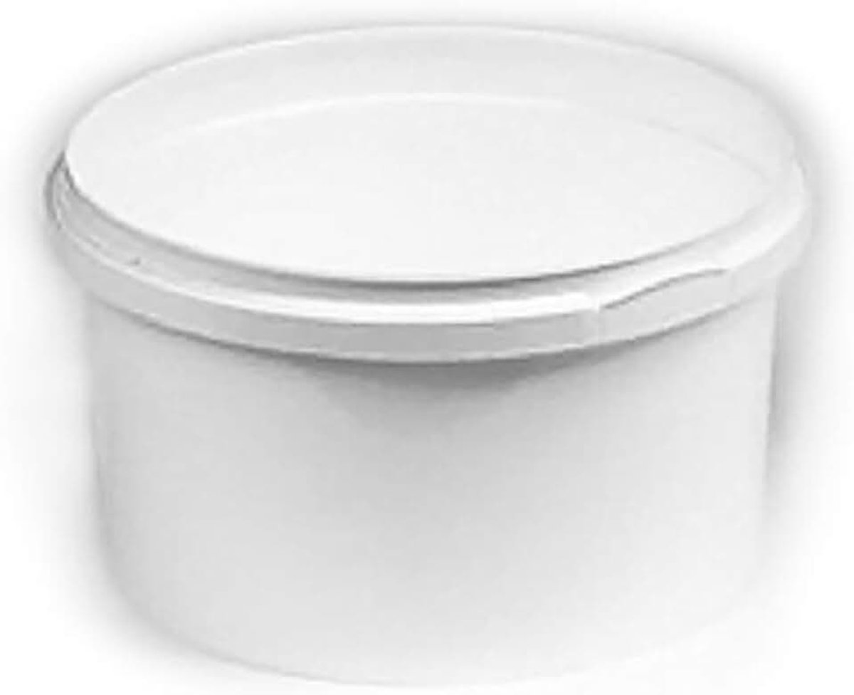 Plastic emmer compleet met wit deksel x 10