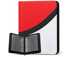 Napi Verzamelmap voor 540 Kaarten - Binder Map voor Kaarten - 9 Pocket - Kunstleer - Premium Card Binder met Ritssluiting - 30 Pagina's - A4 Formaat - Rood