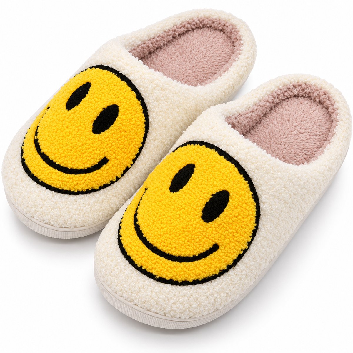 kinder pantoffels - sloffen - smiley pantoffels - meisjes en jongens - geel maat 32/33