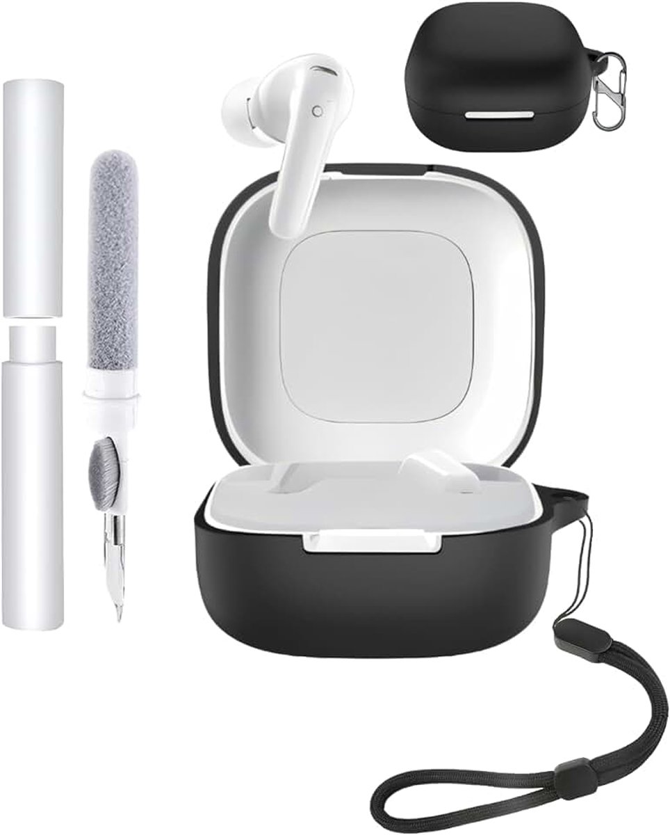 Soundcore Liberty Buds oordopjes, schokbestendig, waterdicht, zacht en slank, siliconen afdekking met koord, sleutelhanger en reinigingsset, zwart